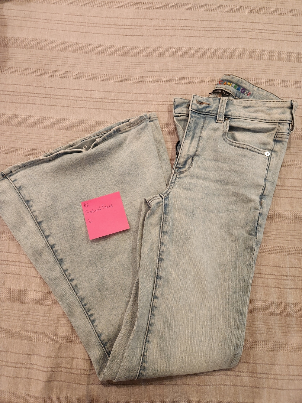 American Eagle Outfitters Light Wash Festive Flare Jeans